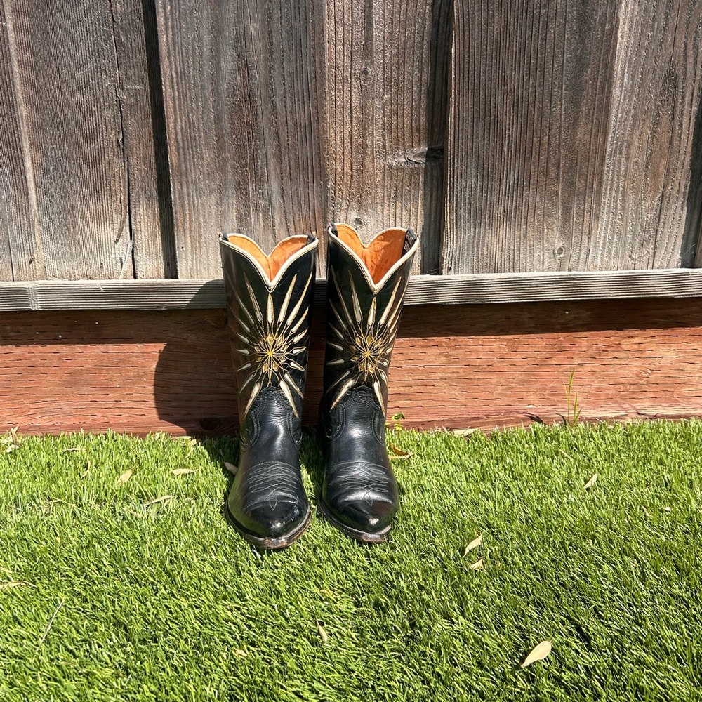 ACME Black and Gold Cowboy Boots